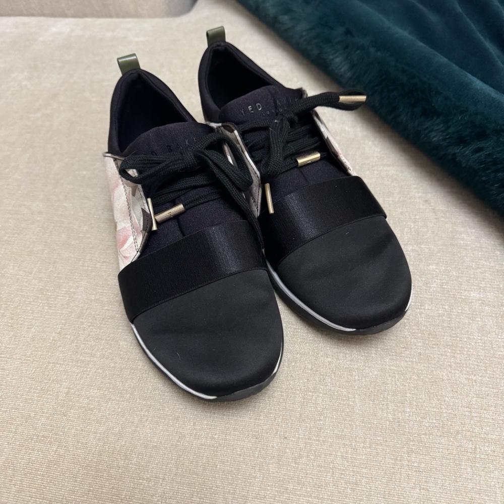 Ted Baker Cepap Womens Black Opal Satin Sneakers-UK 6 / EU 39 / US 8 - Picture 6 of 8